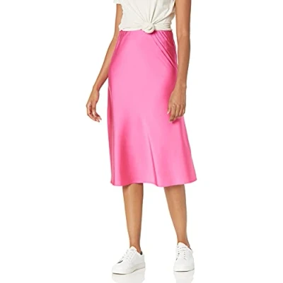 Abbildung von The Drop Damen Maya Rock, seidiger Slip Skirt Stil, Rosa, XS