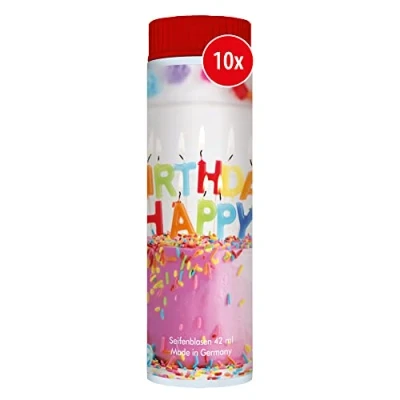Abbildung von PUSTEFIX Seifenblasen Set I 10 x Klassik 42ml Geburtstag Torte Bunte Bubbles Made in Germany für Hochzeit, Standesamt, Kindergeburtstag 42 ml Vorteilspack