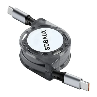 Abbildung von SDBAUX USB Typ C Kabel 3A/1M auf Einziehbares Type Ladekabel Datenkabel Fast Charge Schnellladekabel für Tablets Samsung Galaxy LG Google PS5