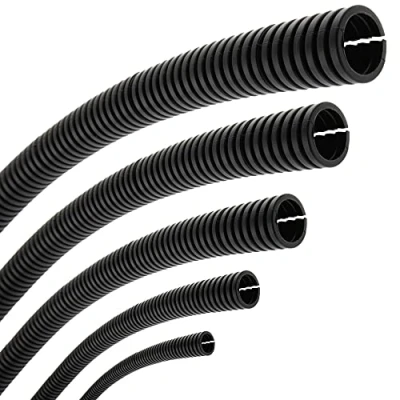 Abbildung von SeKi Flexibles Wellrohr Innen Ø 12mm 20 Meter geschlitzt offen Marderschutz Leerrohr Kabelschutz Kabelmantel schwarz