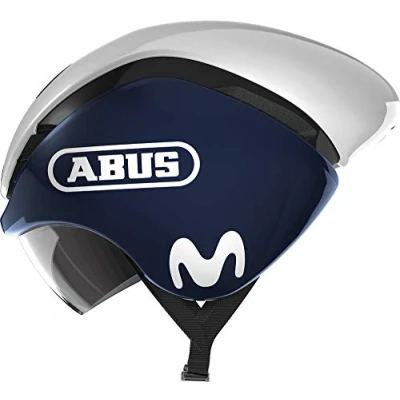 Abbildung von ABUS Zeitfahrhelm GameChanger TT Aerodynamischer Fahrradhelm mit optimalen Ventilationseigenschaften für Damen und Herren Blau/Weiß, Größe S