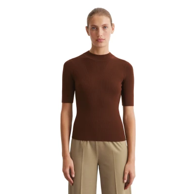 Abbildung von Marc O&#039;Polo Kurzarm Tshirt basic, Damen, Größe: Large, Crimson brown