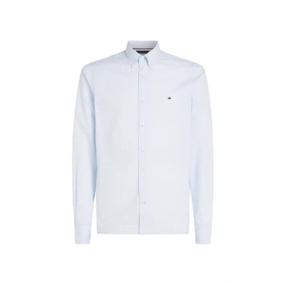Abbildung von Tommy Hilfiger Herren Hemd Slim Fit Spitzkragen, Mehrfarbig (Optic White/Vessel Blue), S