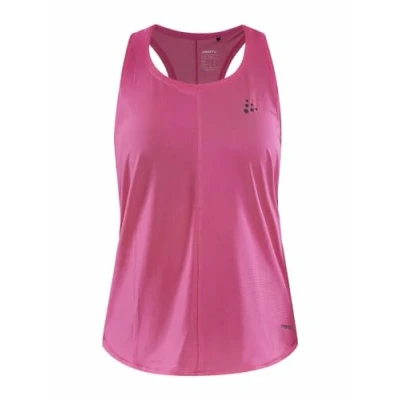 Abbildung von Craft CORE Essence Rib Singlet W Sport Top Damen XL Metro weiches Funktionsshirt aus recyceltem Polyester Mesh Einsätze Quick Dry Sportshirt