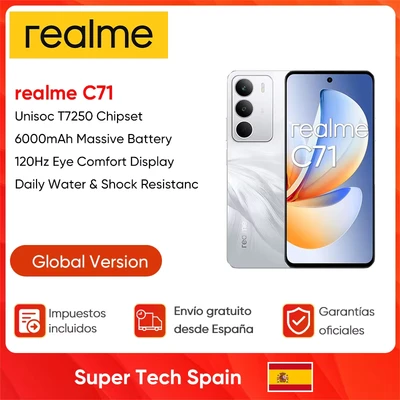 Abbildung von realme C71 4G Smartphone,6+128GB,6000 mAh Battery,45W Charge,Octa Core Chipset,50MP AI Camera,24GB Dynamic RAM,120Hz Display,Grade Shock Resistance,Daily Water Resistance,Forest Owl (No Adapter)