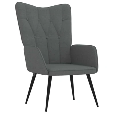 Abbildung von vidaXL Relaxsessel, Sessel mit Stahlgestell, Relaxstuhl Polsterstuhl Armlehne, Fernsehsessel Polstersessel Wohnzimmer, Modern, Dunkelgrau Stoff