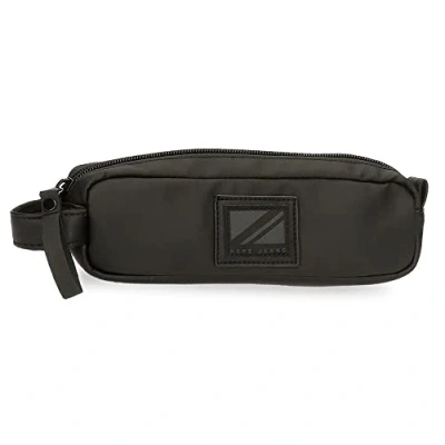 Abbildung von Pepe Jeans Hoxton Federmäppchen, Schwarz, 19 x 5 3,5 cm, Polyester und PU, Mehrfarbig (Mehrfarbig), única, etui