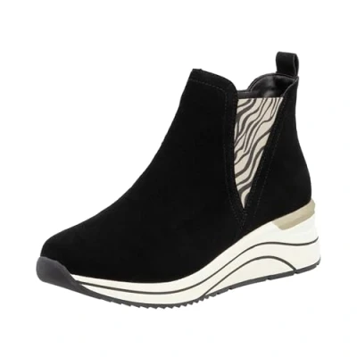 Abbildung von Remonte Keilstiefelette, Damen, Größe: 37, schwarz beige Schuhe
