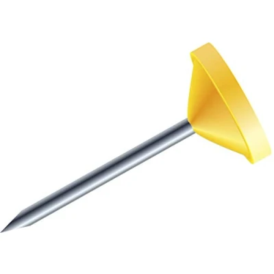 Abbildung von Exacompta 14503E 100er Pack Flachkopfnadeln Ø5mm Spitzenläge 8 mm robust und praktisch gelb