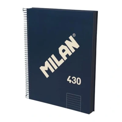 Abbildung von MILAN® Notizbuch A4, Hardcover, liniertes Papier (7 mm), 120 Blatt, 95 g/m², Gummi Kollektion 430, blau