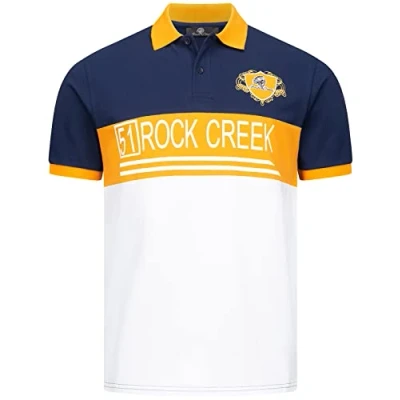 Abbildung von Rock Creek Herren Polo T Shirts Basic Shirt Kurzarm Poloshirt Polohemd Slim Fit Sommer Männer Top Polokragen H 306 Navy 3XL