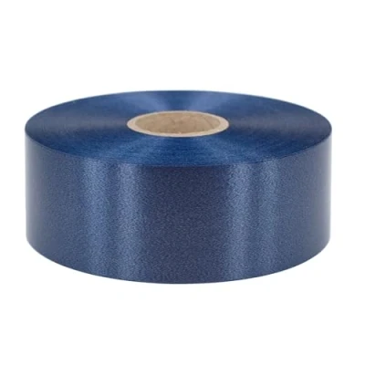 Abbildung von Geschenkband Ringelband 50mm x 100m wasserfest 30 FARBEN in 5/10/19/31/50mm Dekoband aus Kunststoff Polyband Schleifenband zum Basteln von Weihnachtssternen &amp; Autoschleifen Dunkelblau