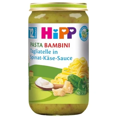 Abbildung von HiPP Pasta Bambini Tagliatelle in Spinat Käse Sauce, 6er Pack (6 x 250 g)