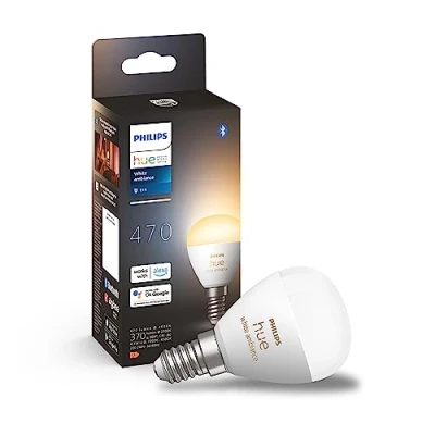 Abbildung von Philips Hue White Ambiance E14 Luster LED Lampe, dimmbar, alle Weißschattierungen, steuerbar via App, kompatibel mit Amazon Alexa (Echo, Echo Dot), Einzelpack