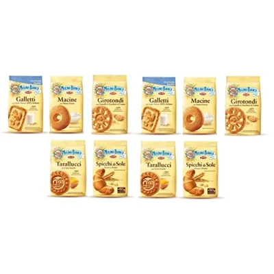 Abbildung von Mulino Bianco Kekse Testpaket 10x350g Girotondi Macine Galletti Spicchi di Sole Tarallucci