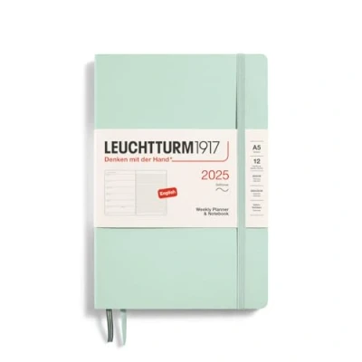 Abbildung von LEUCHTTURM1917 370755 Wochenkalender &amp; Notizbuch Medium (A5) 2025, Softcover, Mint Green, Englisch