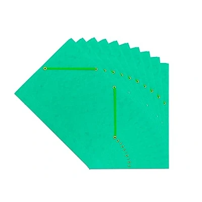 Abbildung von Interdruk Eckspanner A4 Farbig Pressboard Ordner Presspan Ordnungsmappe mit Gummiband Grün 10 er Pack