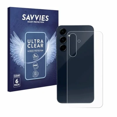 Abbildung von Savvies 6 Stück Schutzfolie für Samsung Galaxy A35 5G (Rückseite) Displayschutz Folie Ultra Transparent