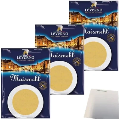 Abbildung von Leverno Maismehl 3er Pack (3x1000g Packung) + usy Block