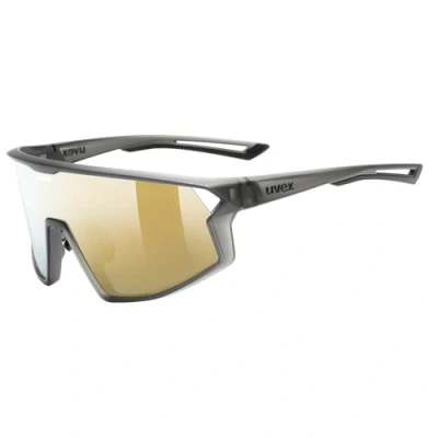 Abbildung von Uvex skyryse Sportbrille für Damen und Herren starker Schutz vor Sonnenstrahlung direkte Rahmenbelüftung rauch grau matt/gold verspiegelt one size