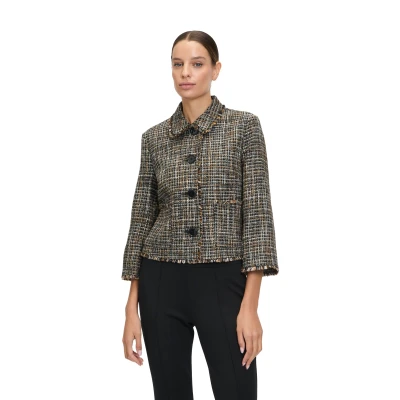 Abbildung von Betty Barclay Damen Casual Blazer mit Fransen Schwarz/Braun,40