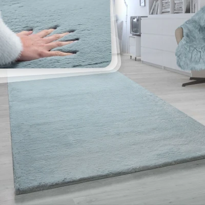 Abbildung von Paco Home Fellteppich &quot;Rabbit 780&quot;, oval, Kunstfell, Kaninchenfell Haptik, ein echter Kuschelteppich, Uni Farben