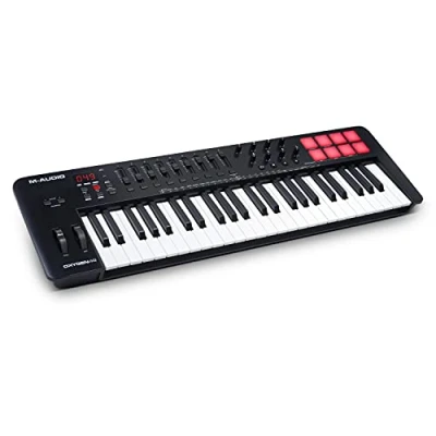 Abbildung von M Audio Oxygen 49 V Tasten USB MIDI Keyboard Controller mit Beat Pads, Smart Chord &amp; Scale Modi, Arpeggiator und Softwarepaket inklusive