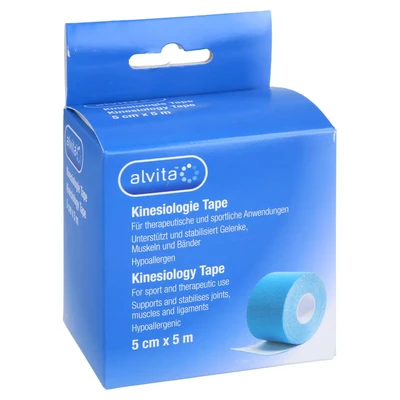 Abbildung von Alvita Kinesiologie Tape 5 cmx5 m blau 1 St