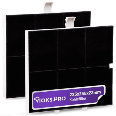 Abbildung von Viоks.pro 2x Kohlefilter für Dunstabzugshauben 255x225x23mm Ersatz Balay 00361047 361047 FKS170BSH DHZ5136 LZ51351/ Constructa Dunstabzugshaube Filter/Aktivkohlefilter Siemens