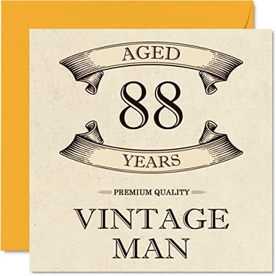 Abbildung von Stuff4 Geburtstagskarte zum 88. Geburtstag für Männer Alter 88 Jahre lustige Opa, Vater, Ehemann, Onkel, Bruder, Großvater, 145 mm x Grußkarten,