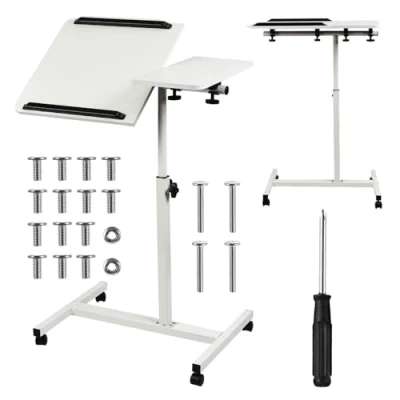 Abbildung von Maclean mobile desk/laptop stand, white, height adjustment 59 89cm, max. 30kg , MC 121 W