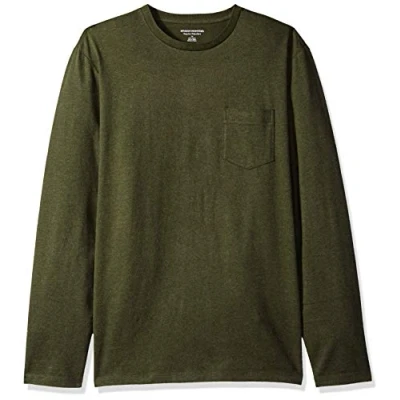 Abbildung von Amazon Essentials Herren Langärmeliges T Shirt, Normale Passform, Olivenheide, S