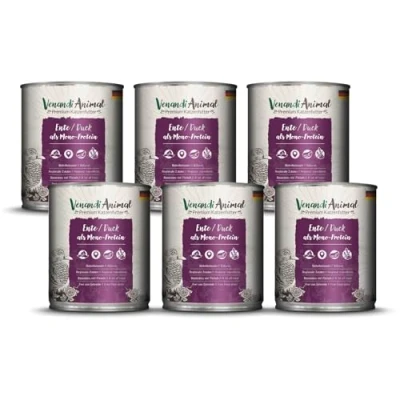 Abbildung von Venandi Animal Premium Nassfutter für Katzen Ente als Monoprotein 6er Pack (6 x 800 g), getreidefrei,