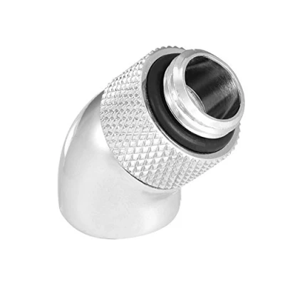 Abbildung von Dpofirs G1 / 4&quot; PC Gewinde Wasserkühlungs Drehadapter, 45 Drehkrümmeradapter, wassergekühlter Winkelkrümmeradapter Extender Anschluss