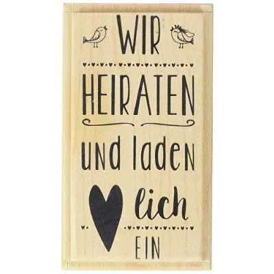 Abbildung von Heyda Motivstempel &#039;Wir heiraten und laden dich ein&#039; 4,3x8,6cm