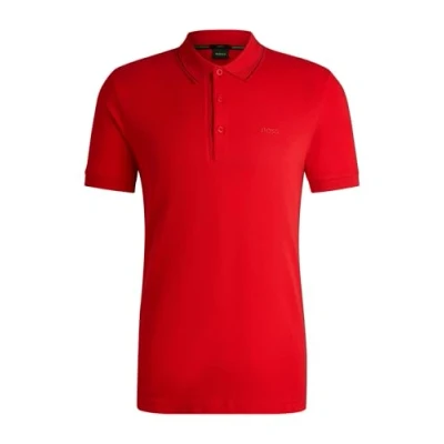 Abbildung von BOSS Paule Poloshirt, Herren, Größe: Large, Open red five