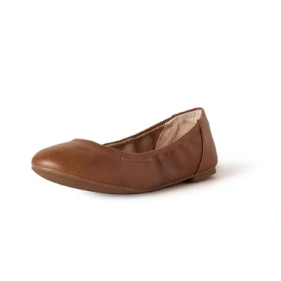 Abbildung von Amazon Essentials Damen Belice Ballerinas, Kastanienbraun Kunstleder, 41.5 EU Weit