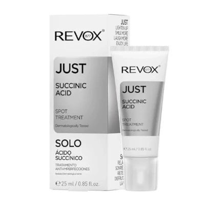 Abbildung von REVOX B77 Just Succinic Acid, 30 ml, Anti Behälter, Bernsteinsäure und Salicylsäure, reinigt Poren, dunkle Flecken, lindert Haut, reduziert Rötungen, reguliert Überschuss