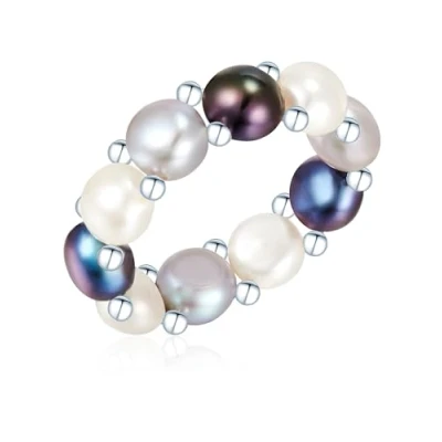 Abbildung von Valero Pearls Perlenring silber, aus Süßwasser Zuchtperlen