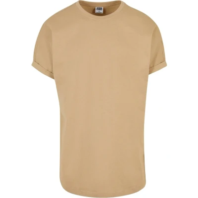 Abbildung von Urban Classics LONG Shaped Turnup Tshirt basic, Herren, Größe: Small, Unionbeige