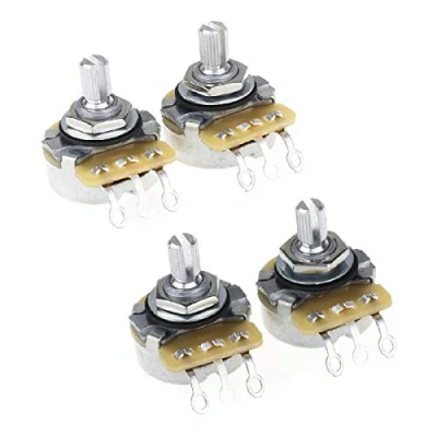 Abbildung von CTS 450 Serie A/B250K Audio/Linear Taper Pot Feine 24 Splines Split Shaft Potentiometer für E Gitarre oder Bass, 10% Toleranz(2 Audio, 2 Linear)