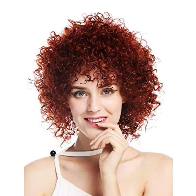 Abbildung von WIG ME UP VK 11 350 Perücke Damenperücke kurz voluminös kraus gelockt Locken Dunkelrot Kupfer Rot