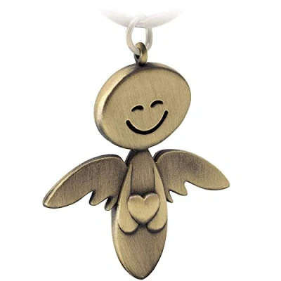 Abbildung von FABACH Schlüsselanhänger Schutzengel Smile mit Herz Engel aus Metall Geschenk Glücksbringer