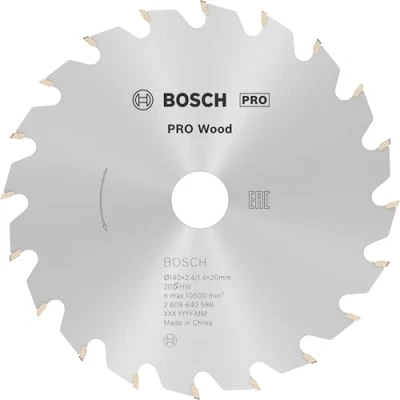 Abbildung von Bosch 1x PRO Wood Kreissägeblatt für Akku Handkreissägen (für Weichholz, Hartholz, Ø mm, Professional Zubehör Handkreissäge)