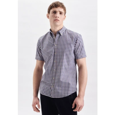 Abbildung von seidensticker Businesshemd &quot;Schwarze Rose&quot;, Regular Kurzarm Button Down Kragen Karo