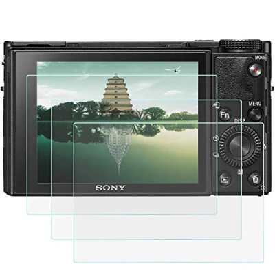 Abbildung von RX100 VII Displayschutzfolie für Sony DSC RX100M7 Mark7 Kamera, Fire Rock Ultra Klar 9H Härte gehärtetes Glas Abdeckung VII, 3 Stück