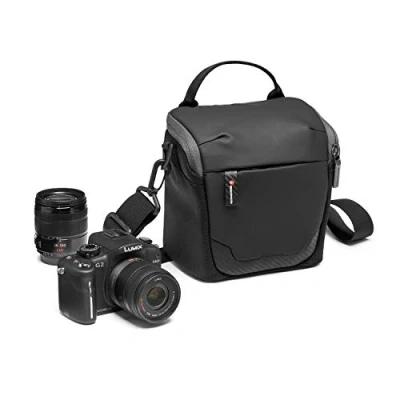 Abbildung von Manfrotto MB MA2 SB S Advanced² S, kleine Schultertasche für spiegellose CSC Kameras mit Standardobjektiven, mehreren Taschen, Stativbefestigung, abnehmbarer Schultergurt, beschichteter Stoff
