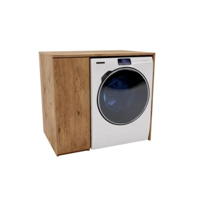 Abbildung von MRBLS_HOME Waschmaschinenschrank 96 X 88,5 66cm (B/H/T) Schrank für Waschmaschine Minimalistisch Überbauschrank oder Wäschetrockner Moderner (Retro Eiche)