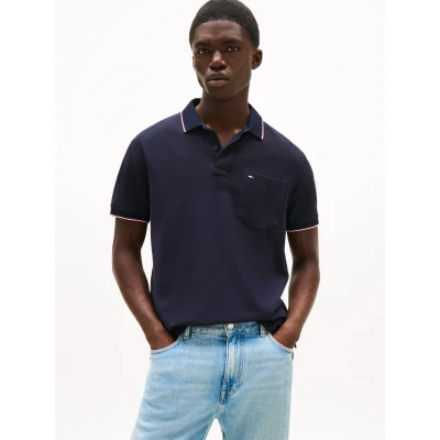 Abbildung von Tommy Hilfiger Pocket Classic FIT POLO Poloshirt, Herren, Größe: XS, Desert sky