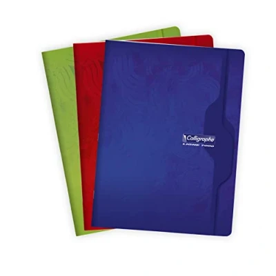 Abbildung von Clairefontaine 7493C Heft Calligraphe DIN A4+, 24x32 cm, 48 Blatt, französische Lineatur, 70g, farbig sortiert, 1 Stück